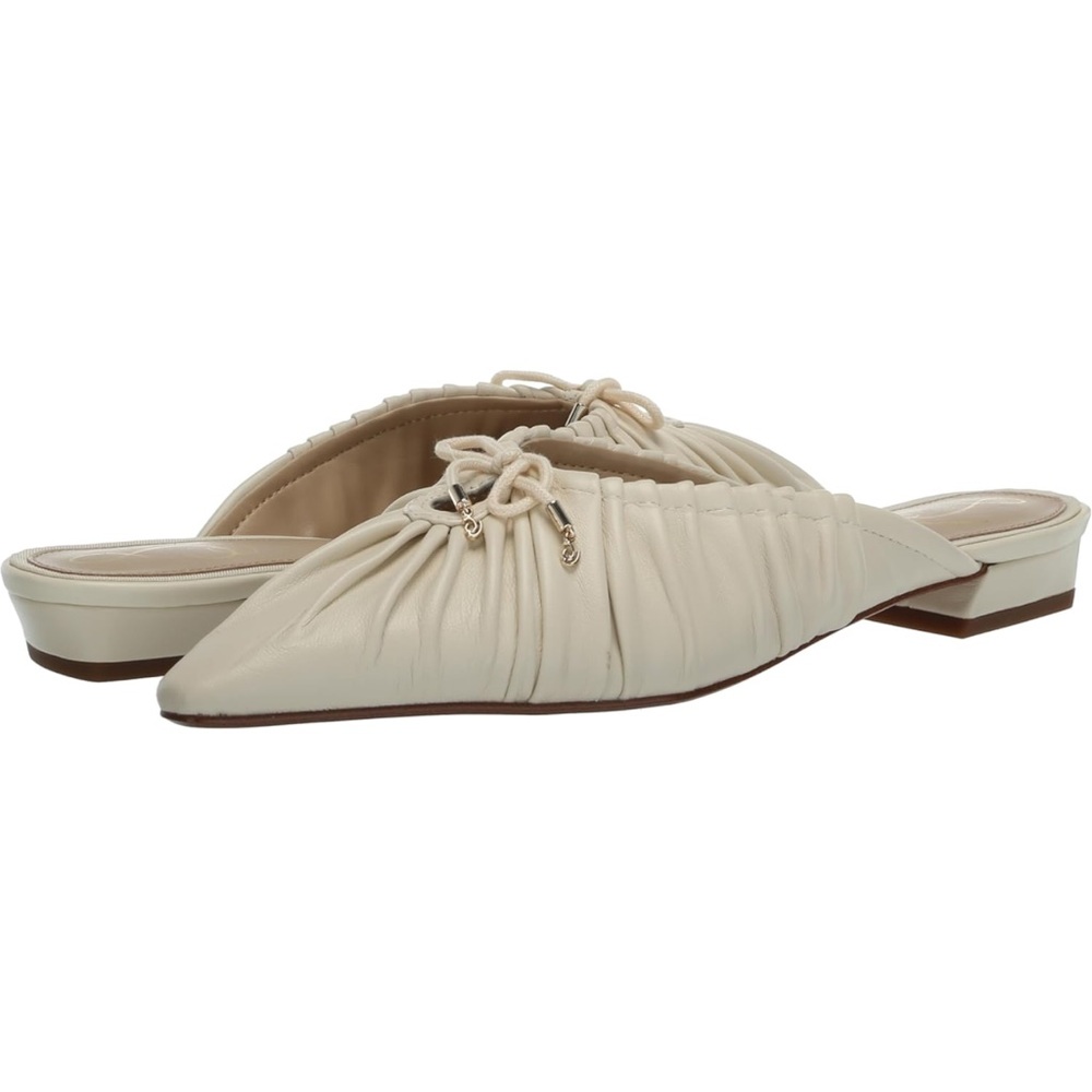 Sam Edelman Cream Ruched Loafers